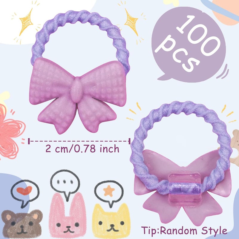 Ikosora 100 Pcs Girls Hair Accessories Cute Hair Ties for Little Girls Multicolor Toddler Hair Ties Elastic Rubber Bands for Baby Girls Teens Toddlers Infants Teenagers and Children - Image 2