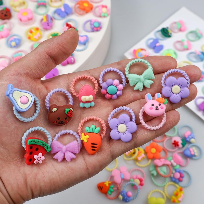 Ikosora 100 Pcs Girls Hair Accessories Cute Hair Ties for Little Girls Multicolor Toddler Hair Ties Elastic Rubber Bands for Baby Girls Teens Toddlers Infants Teenagers and Children - Image 3