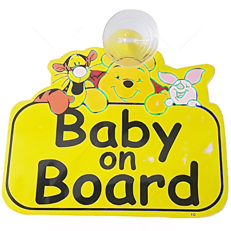 APAV Baby On Board Wall Sticker | Sleeping Infant Alert Pooh Window Decal (Car_Pooh_Pack of_1) - Image 5