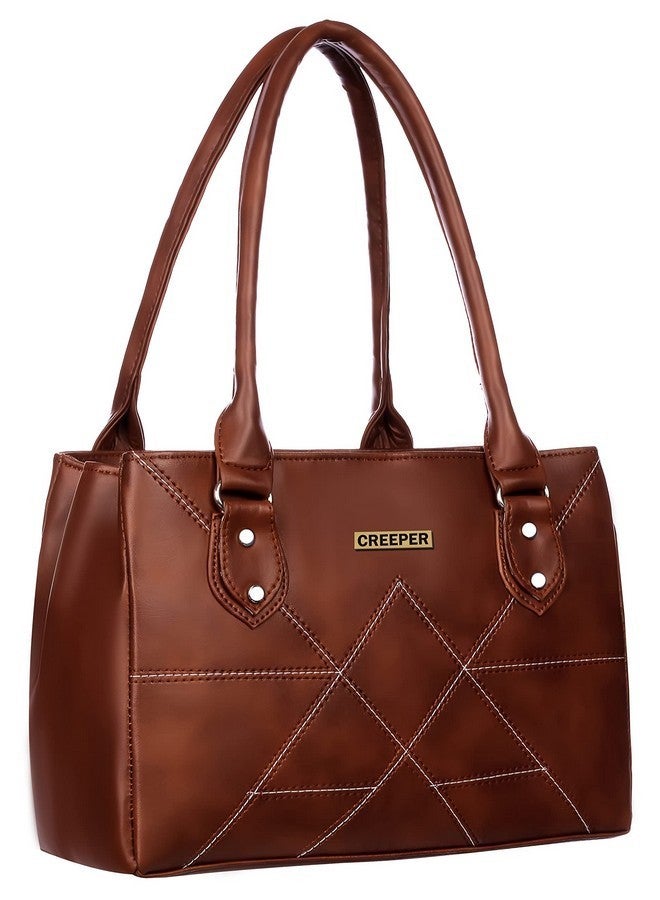 creeper Women's/Girls Leather Large Capacity Shoulder Bags (Dark Tan) - Image 1
