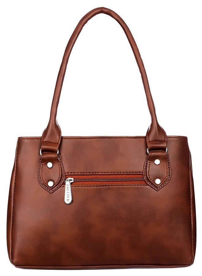 creeper Women's/Girls Leather Large Capacity Shoulder Bags (Dark Tan) - Image 2
