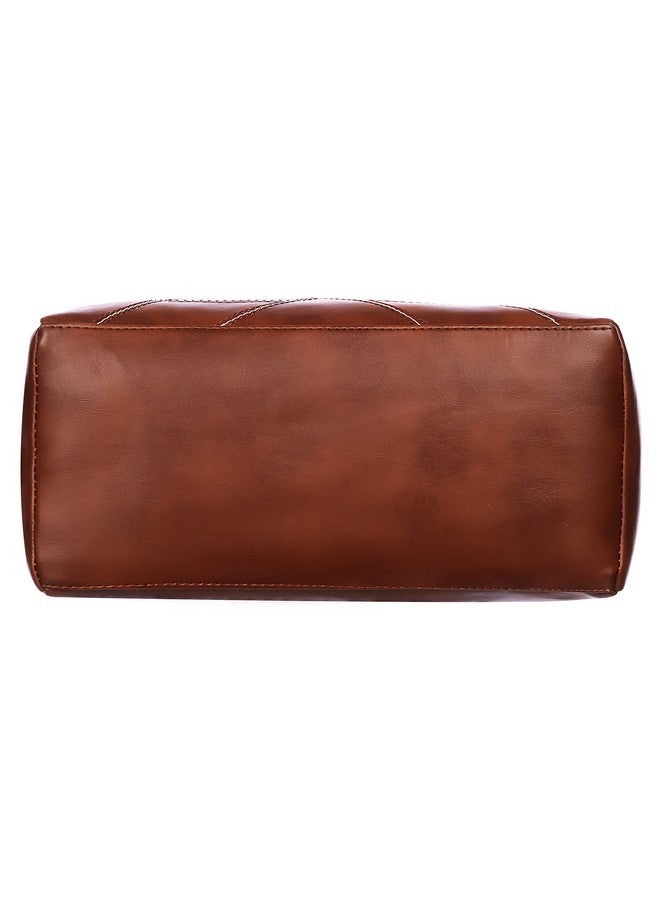 creeper Women's/Girls Leather Large Capacity Shoulder Bags (Dark Tan) - Image 4