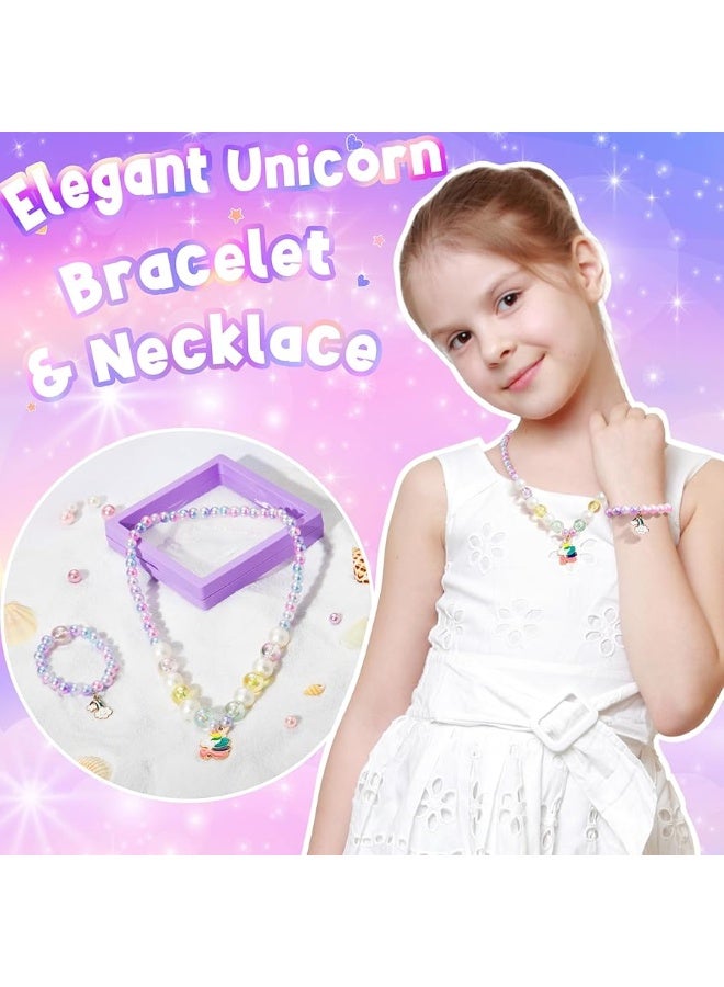 Qinline Unicorn Gifts for Girls, Unicorn Toys for 3 4 5 6 7 8 9 10 11 12 Years Old, Preschool Kindergarten Graduation Gift, Girls Birthday Gift Box with Blanket Diary Headband Eye Mask Cup Jewelry for Teens - Image 5