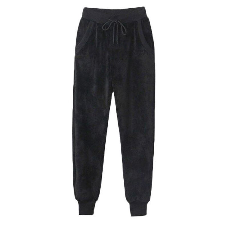 One-piece/suit Lamb Velvet Silver Fox Velvet Sweatshirt Sports suit Mens fleece-lined Thickened Plus Fat plus size Warm Hood Lambskin black pants