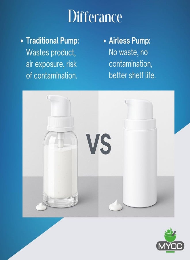 MYOC White Airless Pump Bottle Set with White Pump, 15ml, Pack of 4, Leak-Proof Design for Lotions, Serums, Face Creams, DIY Beauty and Skincare - Image 5