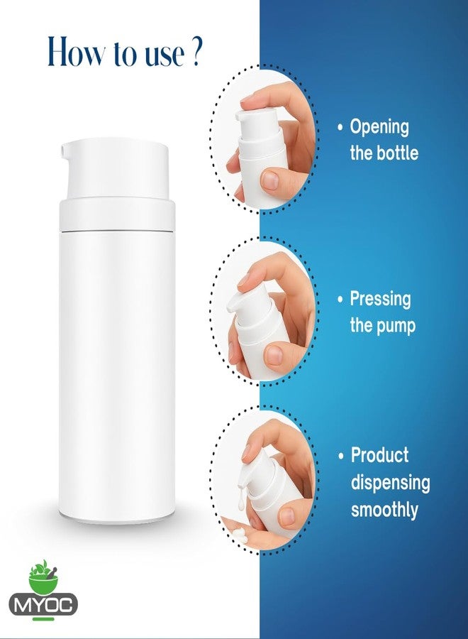 MYOC White Airless Pump Bottle Set with White Pump, 15ml, Pack of 4, Leak-Proof Design for Lotions, Serums, Face Creams, DIY Beauty and Skincare - Image 3