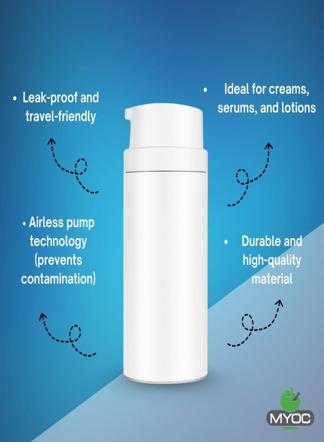 MYOC White Airless Pump Bottle Set with White Pump, 15ml, Pack of 4, Leak-Proof Design for Lotions, Serums, Face Creams, DIY Beauty and Skincare - Image 2