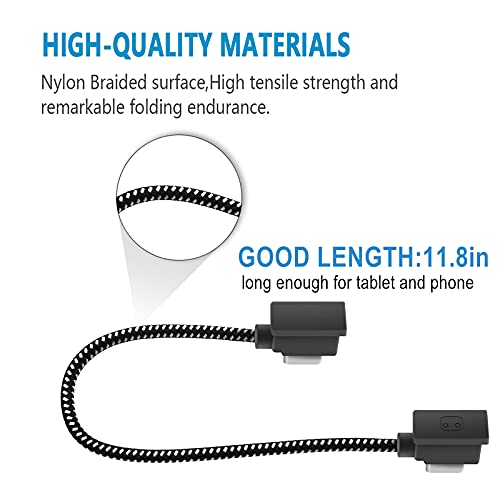 Hanatora 11.8 Inch USB C to USBC RC-N3/N2/N1/N1C Remote Controller Cable for DJI Flip,Neo,Mavic 3,Air 3S/3/2/2S,Mini 4K/2 SE/3/4 Pro,Nylon 1FT Tablet RC Data Cord Accessories(Type C Connector) - Image 5