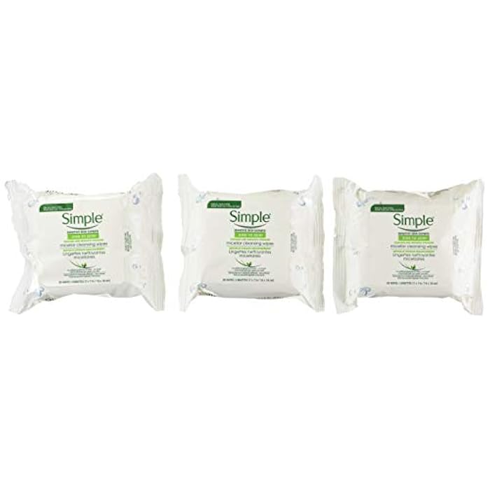 Simple Micellar Makeup Remover Wipes 25 Count (3 Pack) - Image 1