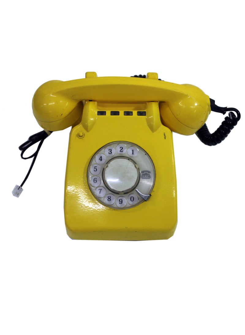 Latas Old Style Rotary-Vintage Telephone, Nostalgic, Classic Style,Home, Office, Landline Phone, Traditional Bell Ring Tone|Working Condition (YELLOW)  - Image 1