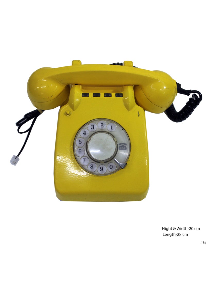Latas Old Style Rotary-Vintage Telephone, Nostalgic, Classic Style,Home, Office, Landline Phone, Traditional Bell Ring Tone|Working Condition (YELLOW)  - Image 2