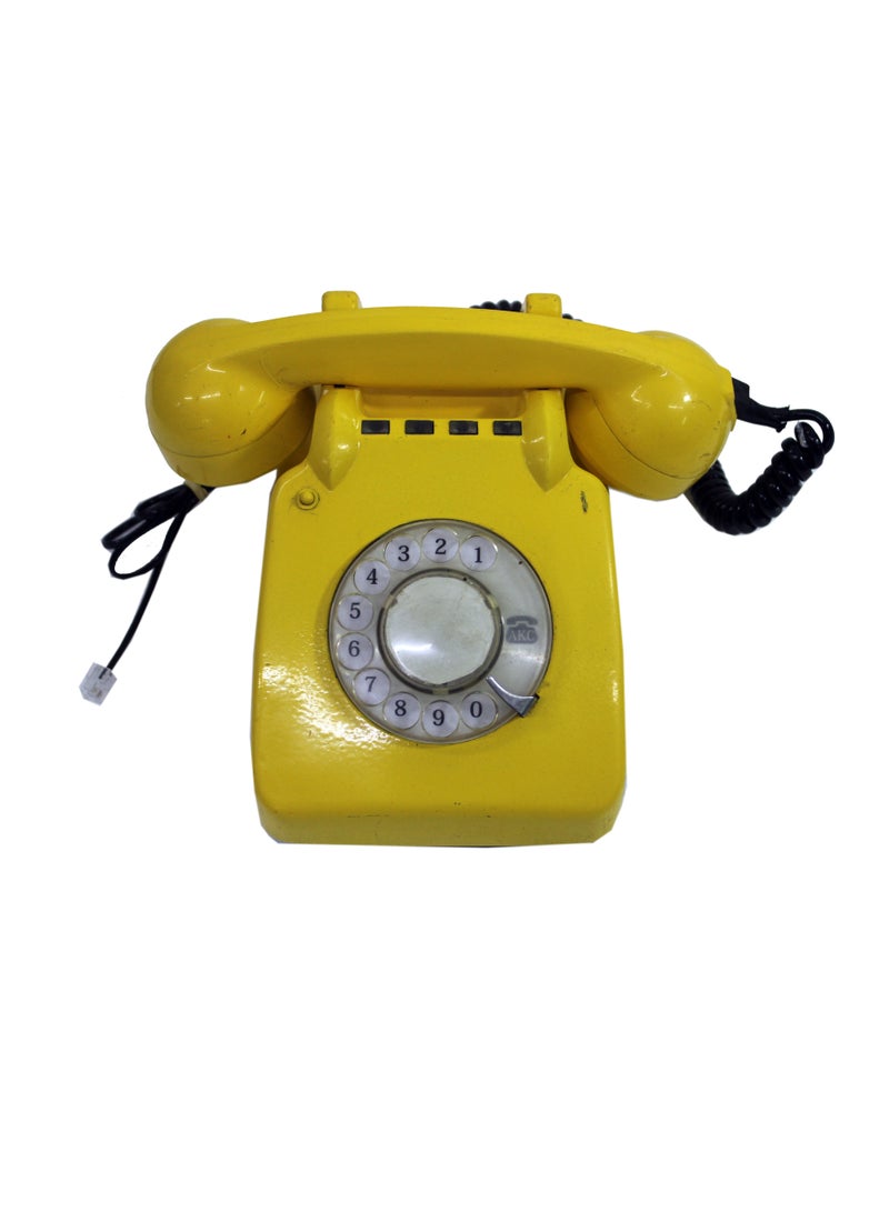 Latas Old Style Rotary-Vintage Telephone, Nostalgic, Classic Style,Home, Office, Landline Phone, Traditional Bell Ring Tone|Working Condition (YELLOW)  - Image 3