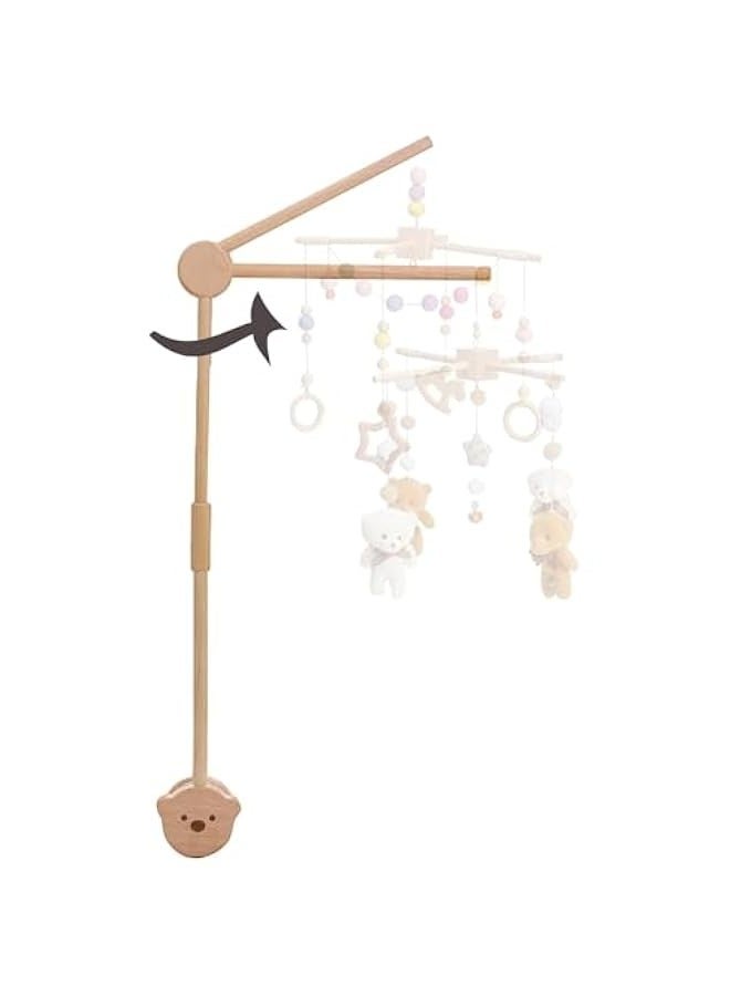 TRASSLE Crib Mobile Arm, Rotating Wooden Mobile Arm for Crib 28-33 inch Baby Mobile Hanger Nursery Mobile Stand for Crib,Bear Mobile Holder  - Image 1