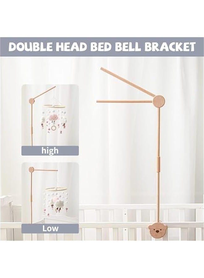 TRASSLE Crib Mobile Arm, Rotating Wooden Mobile Arm for Crib 28-33 inch Baby Mobile Hanger Nursery Mobile Stand for Crib,Bear Mobile Holder  - Image 4