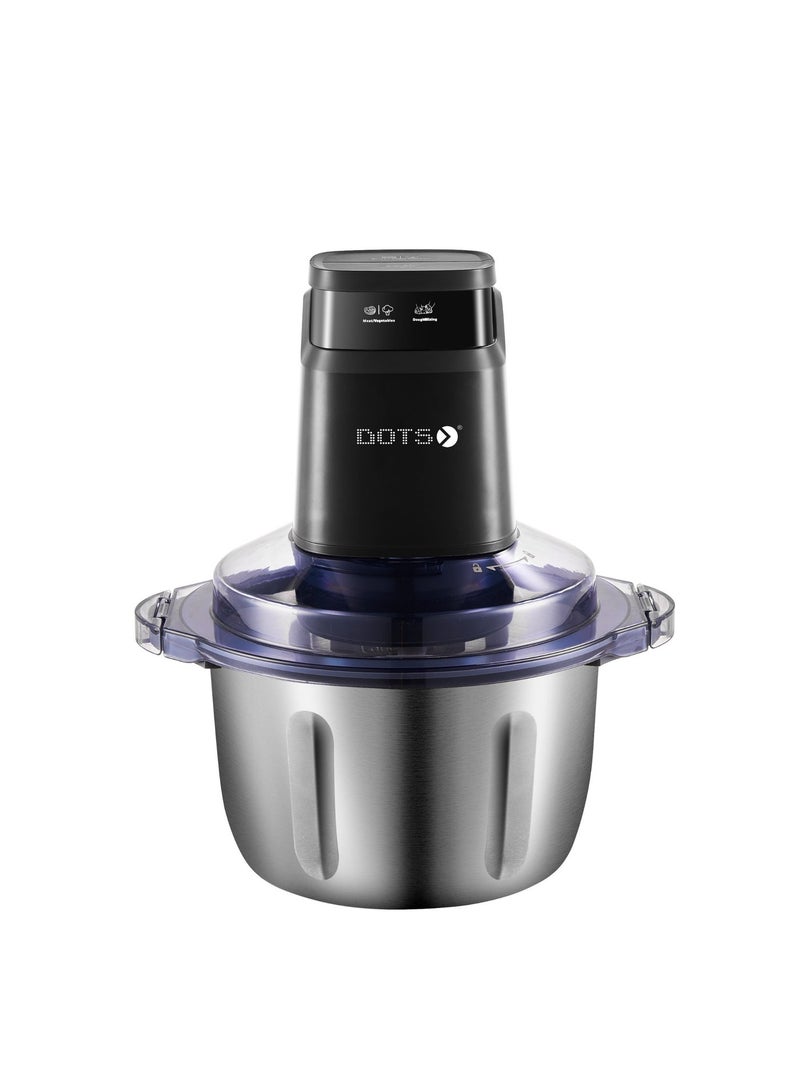 دوتس مفرمة متعدد الوظائف 600 واط، وعاء عجانة زجاجي 5 لتر + وعاء مفرمة ستانلس ستيل - Image 1