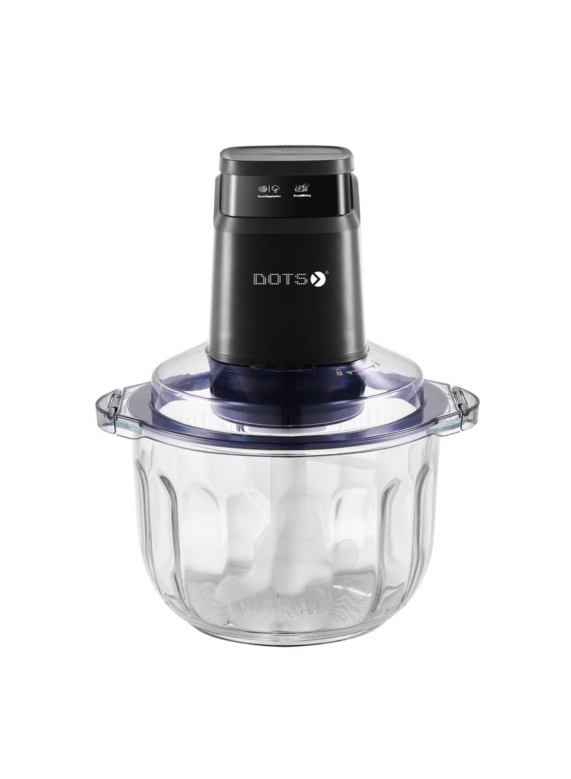 دوتس مفرمة متعدد الوظائف 600 واط، وعاء عجانة زجاجي 5 لتر + وعاء مفرمة ستانلس ستيل - Image 3