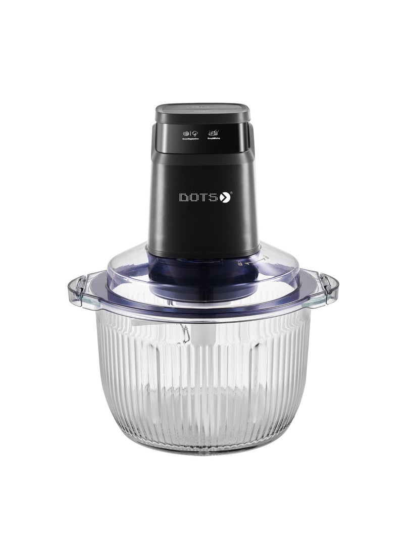 دوتس مفرمة متعدد الوظائف 600 واط، وعاء عجانة زجاجي 5 لتر + وعاء مفرمة ستانلس ستيل - Image 2