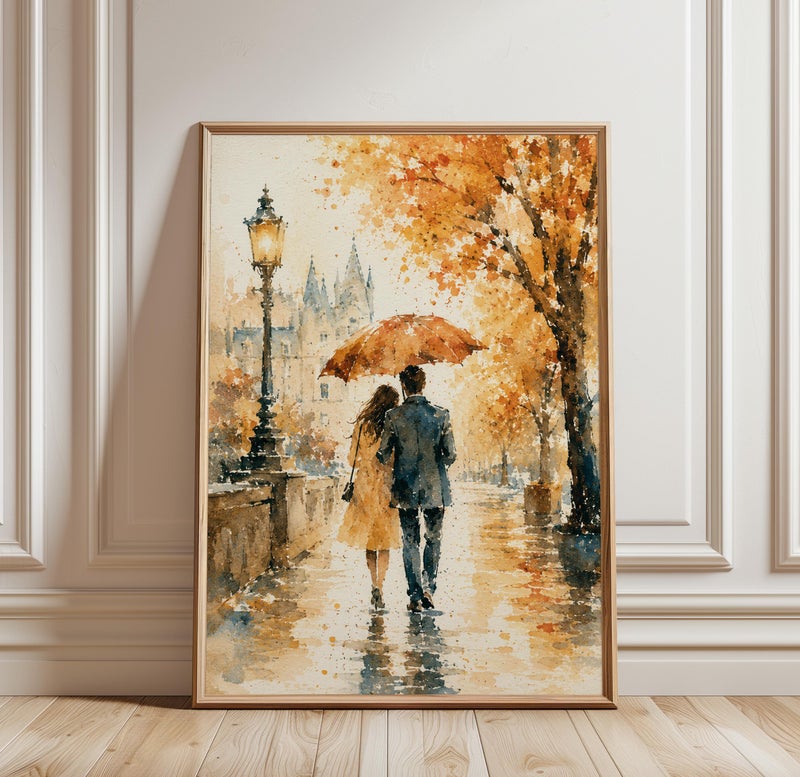 TNESSENTIAL Romantic Couple Poster, Love Wall Art, Romance Print, Couple Wall Art, Romantic Painting Decor - Image 1