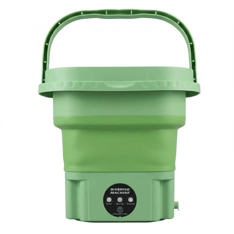 Foldable Washing Machine, 12L Portable Washing Machine with Handle, Waterproof Touch Panel, Practical Drainage, for Light Clothes and Small Items (Mint Green) - Image 3