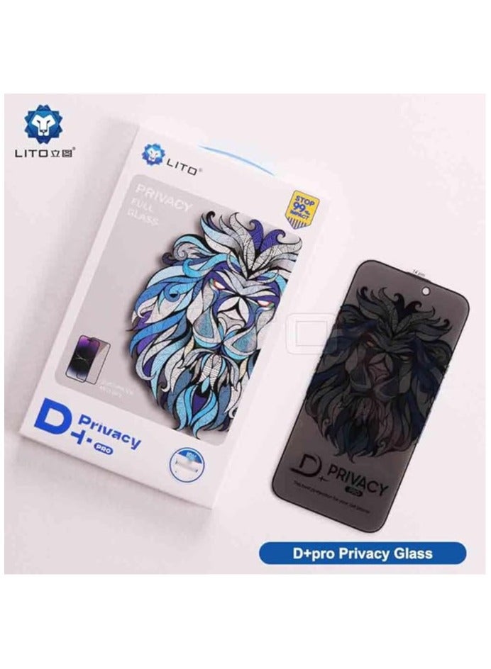 ليتو واقي شاشة زجاجي مقوى Li-to D+ للخصوصية | تغطية كاملة من الحافة إلى الحافة | مضاد للتوهج | مقاوم لبصمات الأصابع | حماية كاملة للشاشة (متوافق مع iPhone 16 Pro) - Image 3