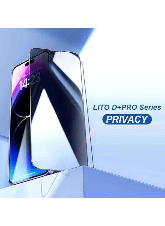 ليتو واقي شاشة زجاجي مقوى Li-to D+ للخصوصية | تغطية كاملة من الحافة إلى الحافة | مضاد للتوهج | مقاوم لبصمات الأصابع | حماية كاملة للشاشة (متوافق مع iPhone 16 Pro) - Image 4