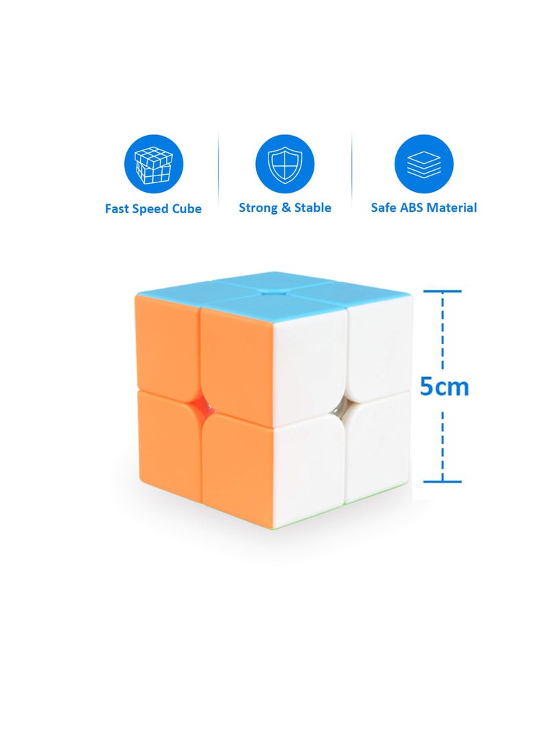 سونسر مكعبات سريعة 2 × 2 مكعبات بدون ملصقات لعبة ألغاز سريعة وسلسة للأطفال والكبار - Image 2