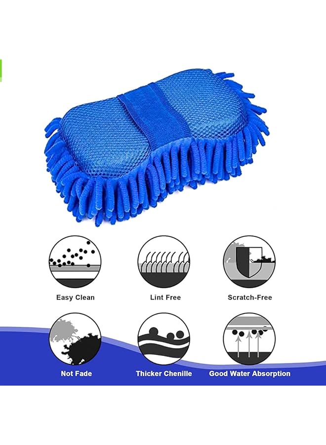 Linjie Car Wash Sponge，Car Wash Glove Fluff Free Car Wash Sponge Chenille Superfine Fiber Car Washing Sponge Used To Wash Various Types Of Vehicles - Image 2