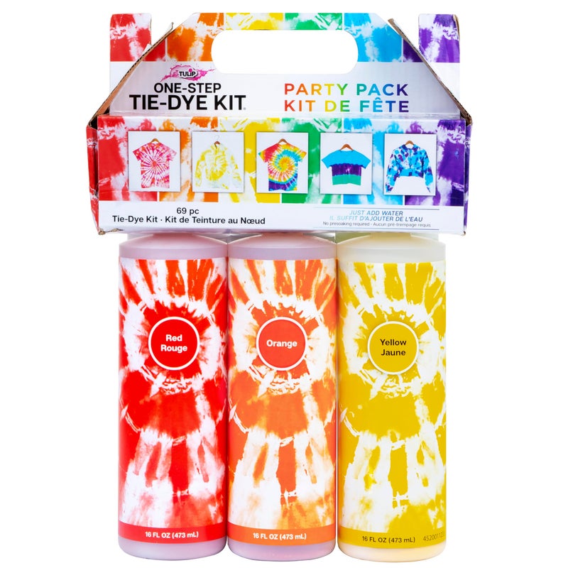 Tulip One-Step Tie-Dye Kit Extra Large Block Party 16 oz Easy Squeeze Bottles, All-in-1 Kit for Group Activity Tie-Dye, 6, Vibrant Colors - Image 1