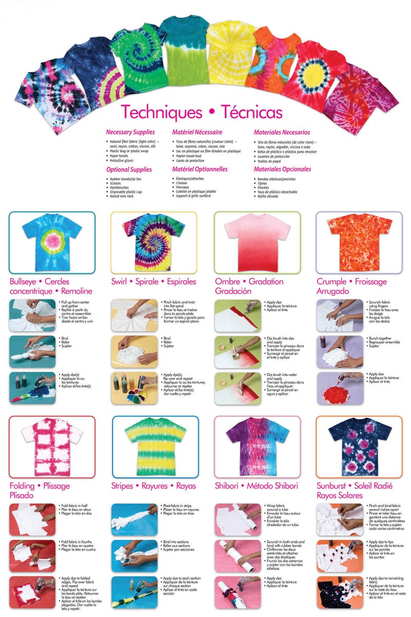 Tulip One-Step Tie-Dye Kit Extra Large Block Party 16 oz Easy Squeeze Bottles, All-in-1 Kit for Group Activity Tie-Dye, 6, Vibrant Colors - Image 3