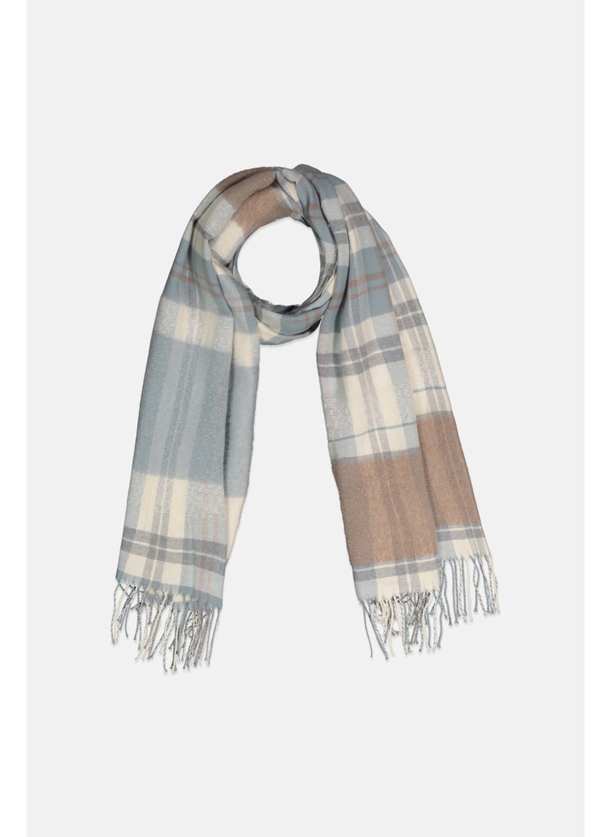 Tchibo Women Checked Woven Scarf 174 x 65 cm, Grey  - Image 1