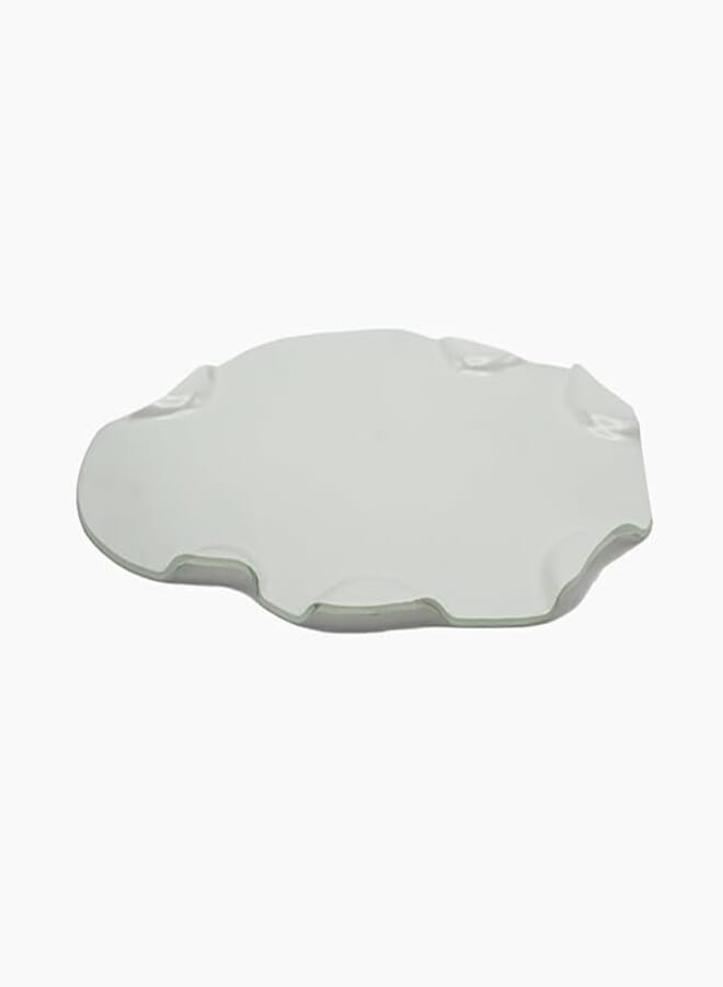 Rosa Glass Cheese and Sushi Serving Plate, 49 cm x 39 cm Size, Solid-White