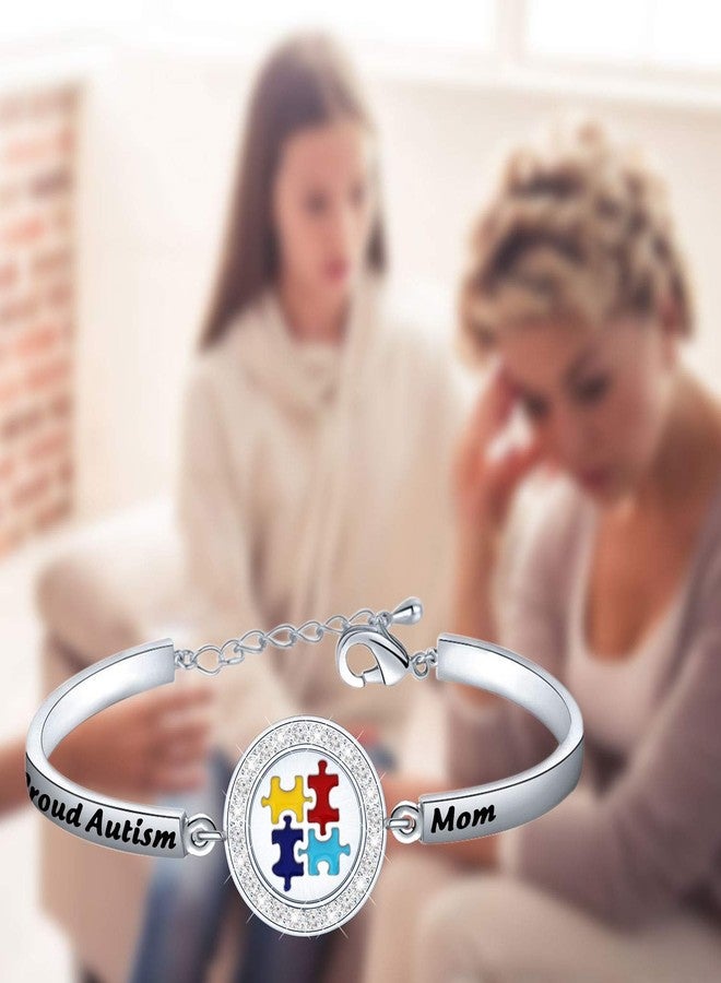 FEELMEM Autism Awareness Gift Proud Autism Mom Bracelet Speaks Autistic Support Mom Gift - Image 4
