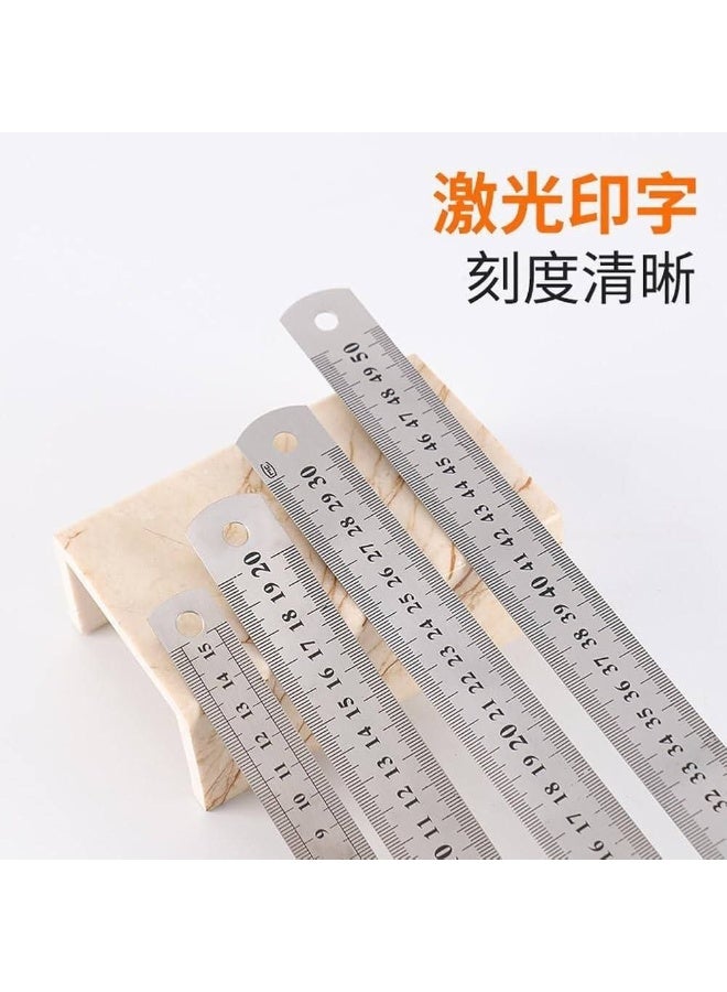 Unbreakable metal ruler, 30 cm long – Pack of 4. - Image 1