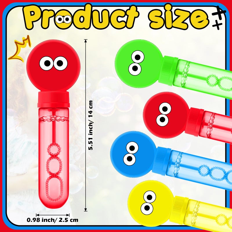 Rotatingpals 24 Pcs Street Themed Bubble Wands Colorful Mini Bubble Party Favor Toys For Kids Toddlers Birthday Goodie Bag Stuffer Filler Outdoor Classroom Reward Gifts (Red  Yellow  Blue  Green) - Image 2