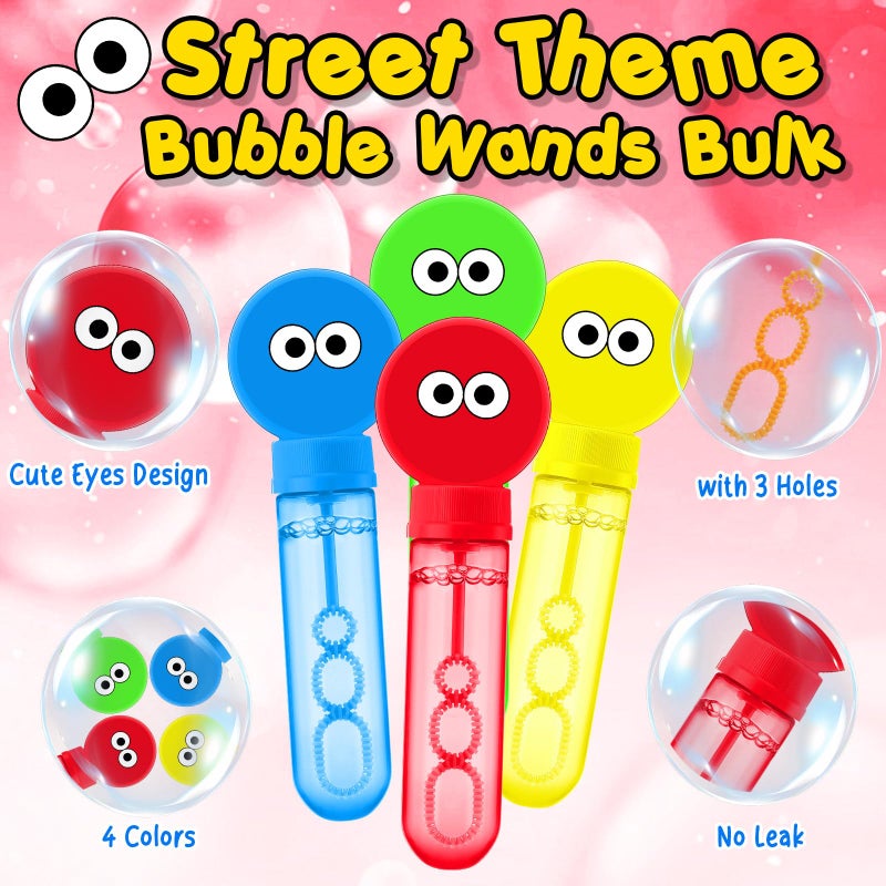 Rotatingpals 24 Pcs Street Themed Bubble Wands Colorful Mini Bubble Party Favor Toys For Kids Toddlers Birthday Goodie Bag Stuffer Filler Outdoor Classroom Reward Gifts (Red  Yellow  Blue  Green) - Image 3