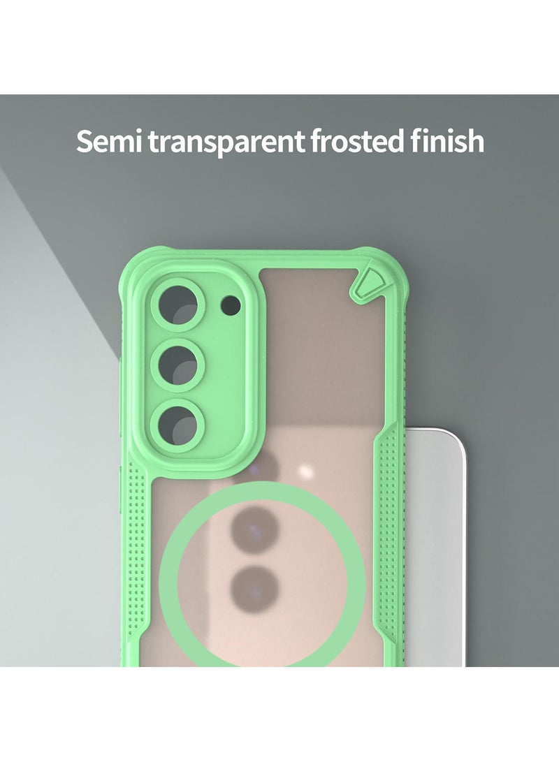 Cover For Samsung Galaxy S23 Plus Armor Glaze MagSafe Magnetic Phone Case Raised edges around the screen and camera lens help prevent scratches - Green - Image 5