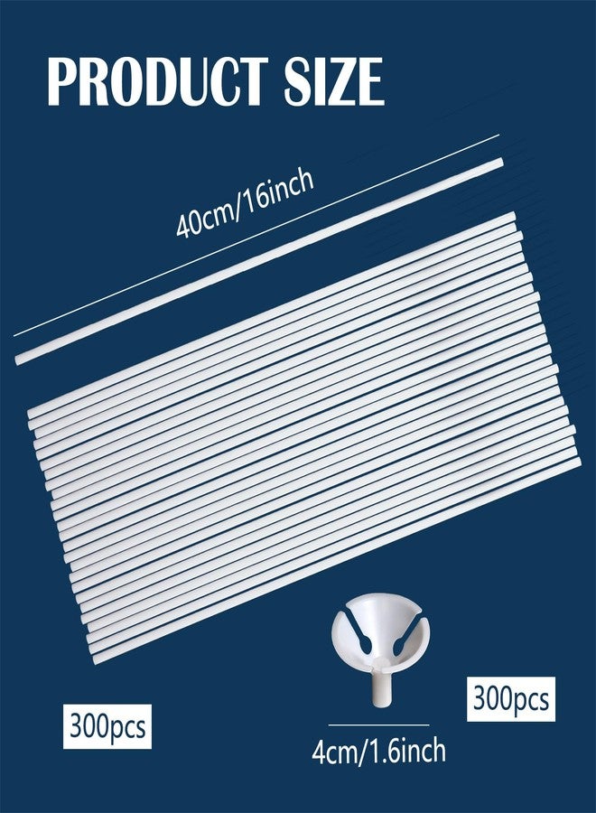 بليلي مجموعة Pllieay من 300 قطعة من حوامل عصي البالونات البلاستيكية البيضاء مقاس 16 بوصة مع أكواب للبالونات، قابلة لإعادة الاستخدام، مثالية لتزيين الطاولات، وحفلات الزفاف، وأعياد الميلاد، والحفلات، والذكرى السنوية. - Image 2