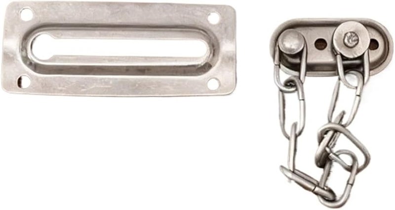 Stainless Steel Anti Theft Door Lock Sliding Latch Buckle Security Chain 1 Set - Image 3