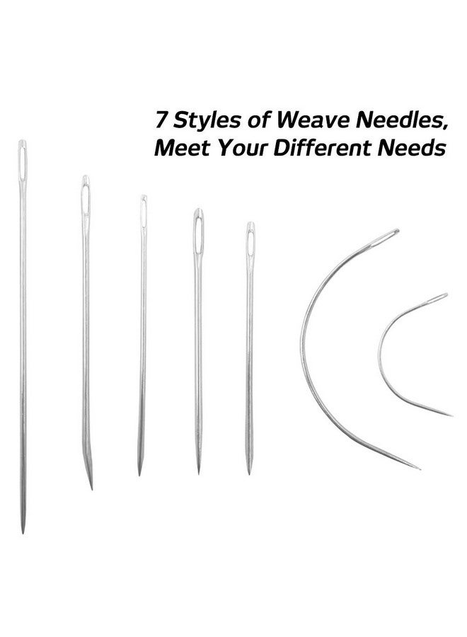 سورس تون مجموعة من 17 إبرة يدوية منزلية شديدة التحمل وخيط تنجيد قوي للغاية، و7 أنماط من إبر خياطة الجلد والقماش من SourceTon و3 ألوان من خيوط النايلون (50 ياردة من كل خيط) - Image 4