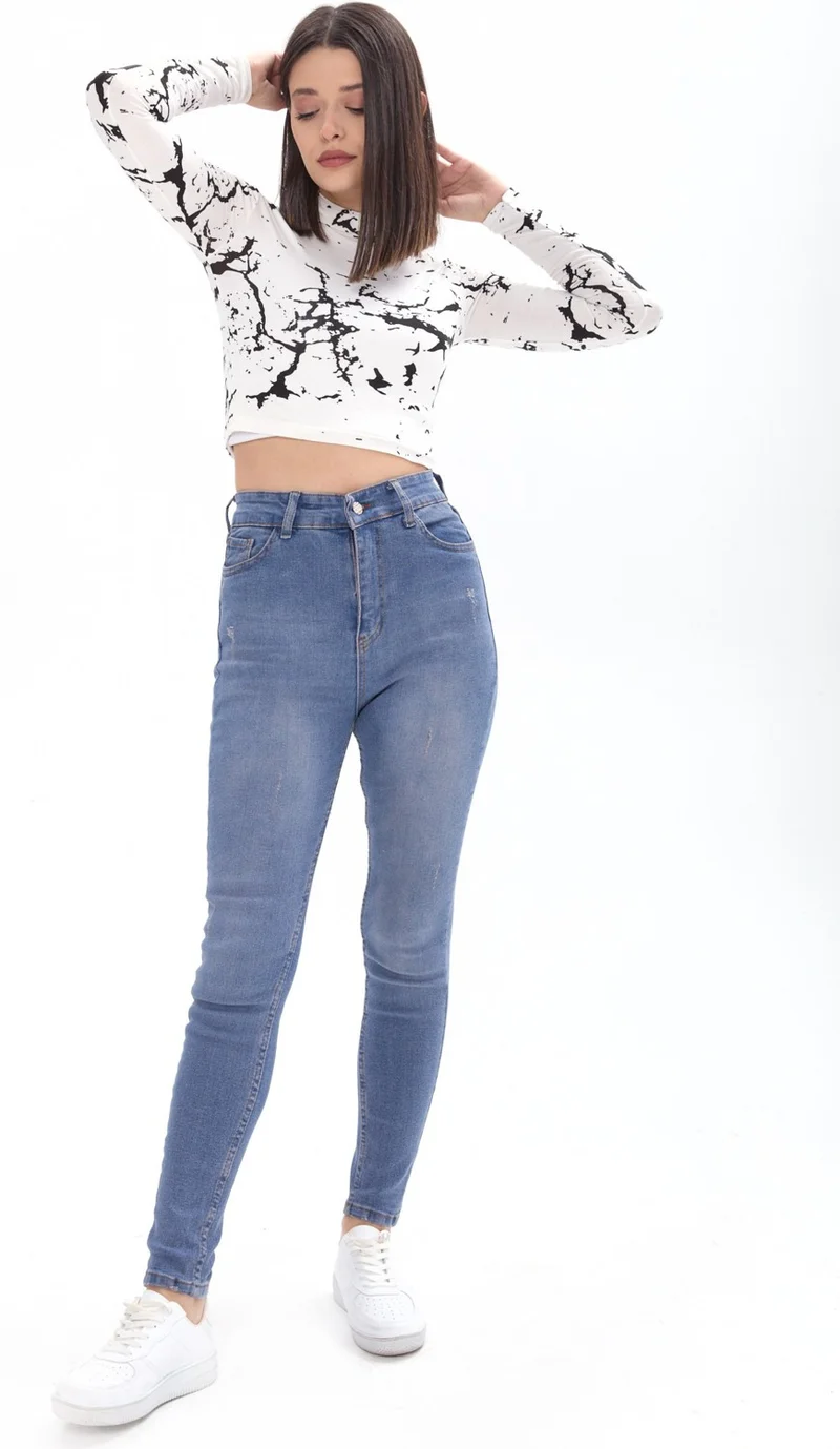 Tofisa 23658-LIGHT-BROWN-TINT Skinny Lycra Jeans