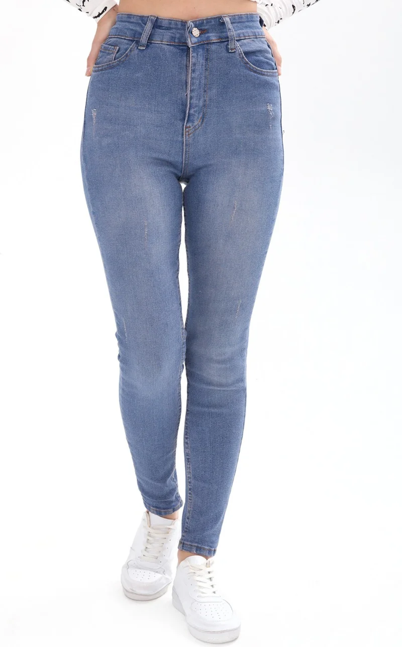Tofisa 23658-LIGHT-BROWN-TINT Skinny Lycra Jeans