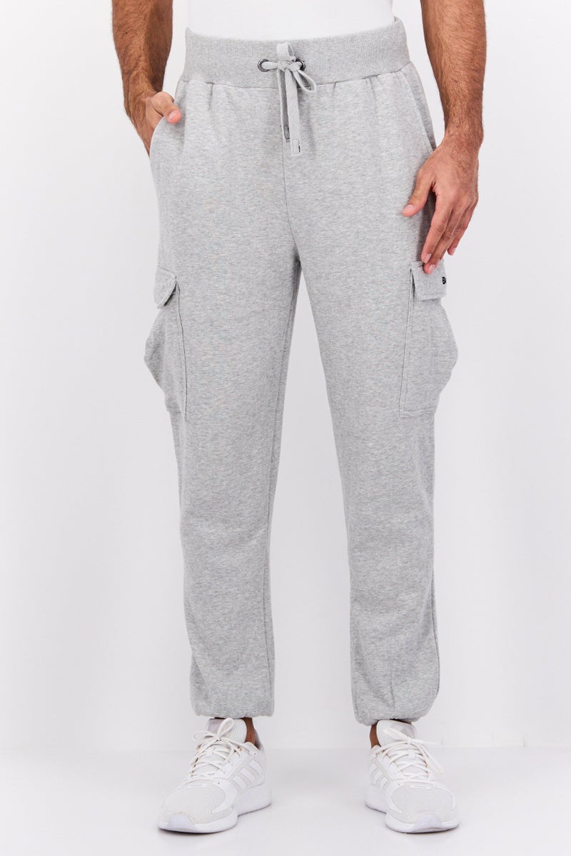 Bench سروال رياضي للرجال بشعار العلامة التجارية مناسب للخارج، رمادي - Image 1