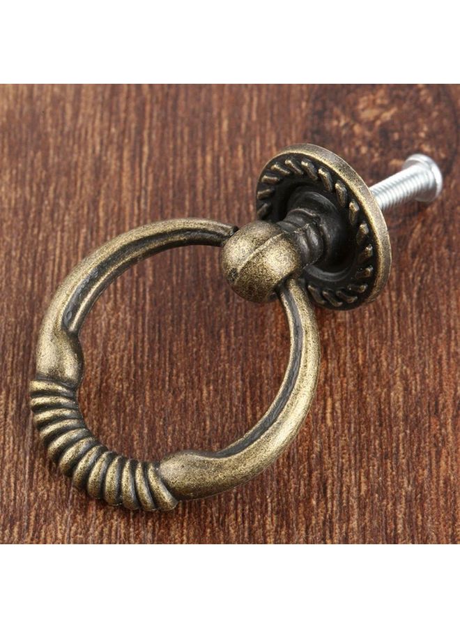 Bronze Ring Pull Handles Vintage Cabinet Knobs 2pcs Kitchen Drawer Cupboard Furniture Fittings - Image 4