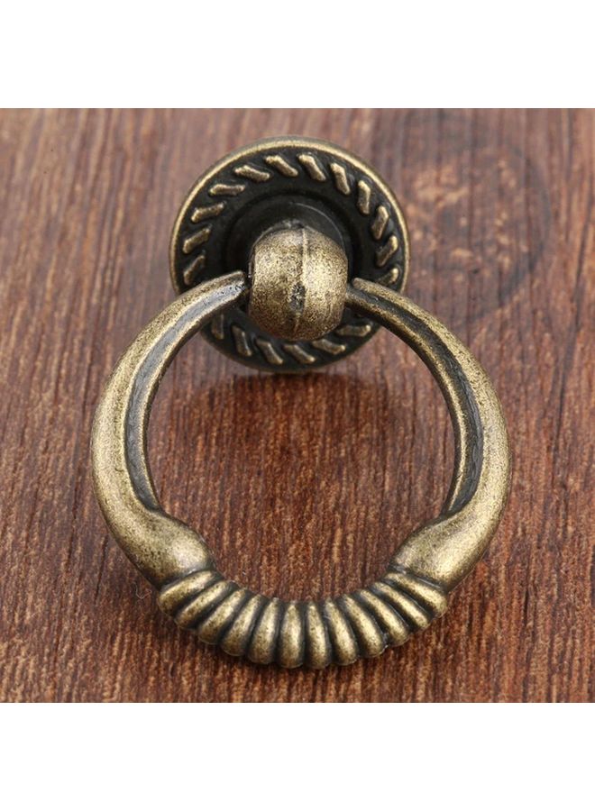 Bronze Ring Pull Handles Vintage Cabinet Knobs 2pcs Kitchen Drawer Cupboard Furniture Fittings - Image 5