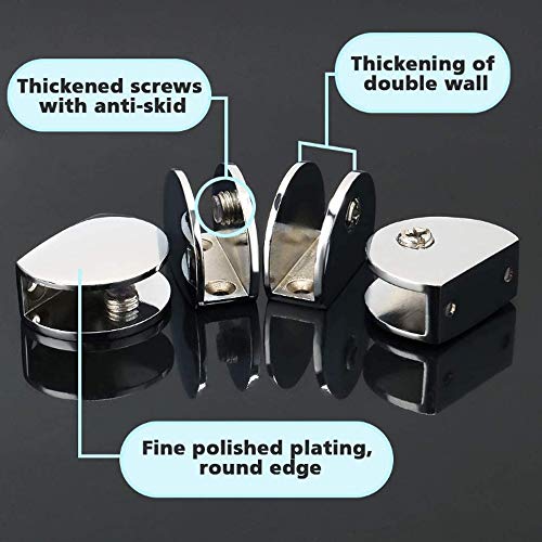 AWEN Adjustable Wood/Glass Shelf Bracket Solid Metal Wall Mount 4 Pcs or Two Pair,Polished Chrome (k140-4pcs) - Image 4