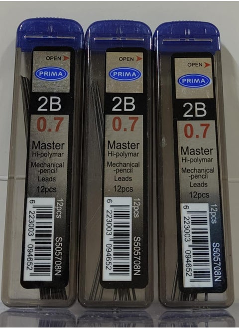 Prima 0.7mm Nib Set - 3 Pack for 2B Mechanical Pencils - Black