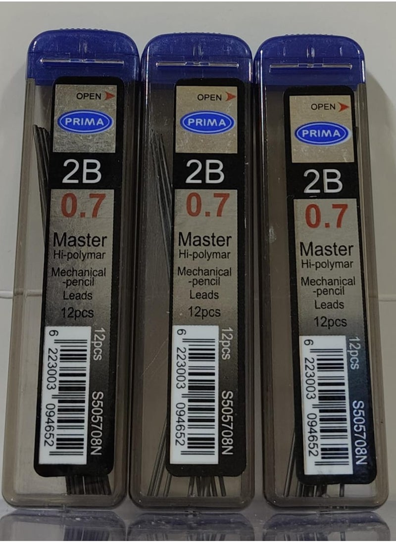 PRIMA Prima 0.7mm Nib Set - 3 Pack for 2B Mechanical Pencils - Black 