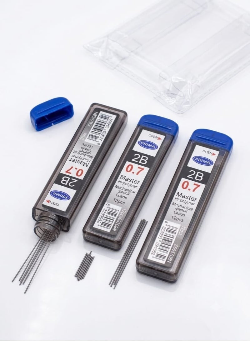 Prima 0.7mm Nib Set - 3 Pack for 2B Mechanical Pencils - Black - Image 2