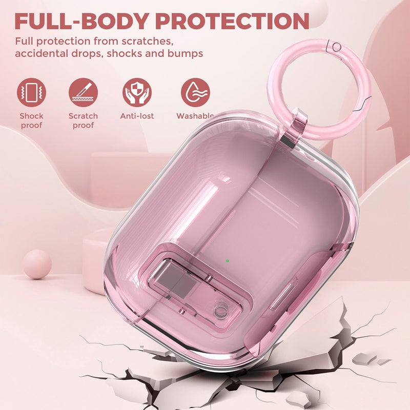 OTOPO Cute Clear Lock Case for Airpods Pro 3 Cover with Phone Stand for Girl Women with Pom pom Flower Charms& Cleaner Kit, Soft TPU Airpods iPod Pro 3rd Gen Protective Cover Skin for Airpod Pro 3 2025 - Image 4