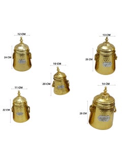 Royal 5 PC Set Stainless Steel Canister With Air Tight Lids Kitchen Food Storage Containers for Tea Coffee Sugar Gold  - Image 4